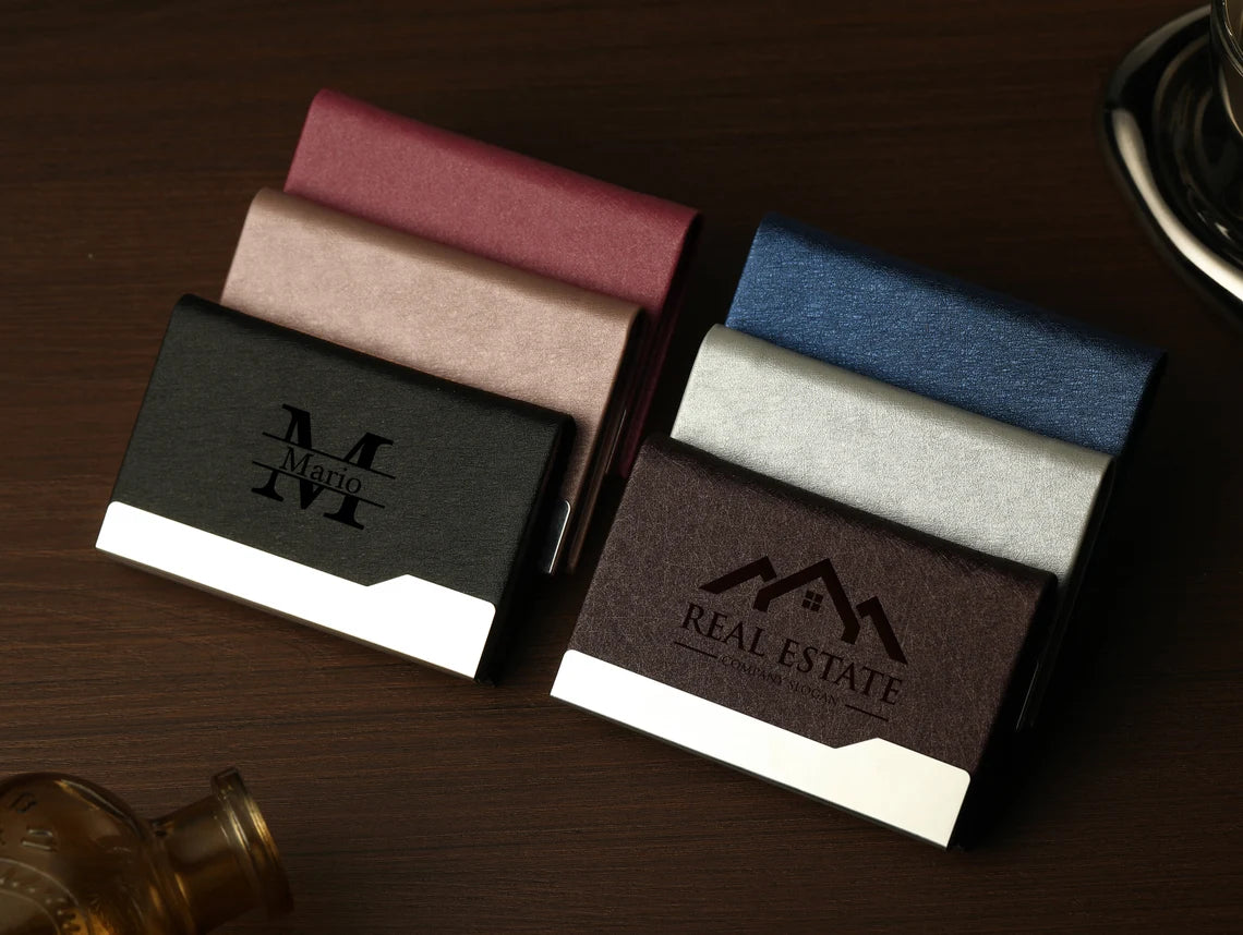 Personalized Business Card Case, Leather Business Card Holder, Engraved Leather with Name, Corporate Gift, Businessman Gift, Office Gift Cambodia