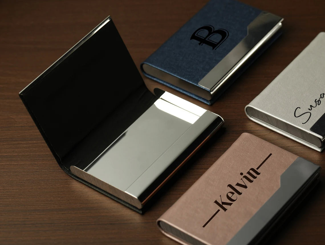 Personalized Business Card Case, Leather Business Card Holder, Engraved Leather with Name, Corporate Gift, Businessman Gift, Office Gift Cambodia