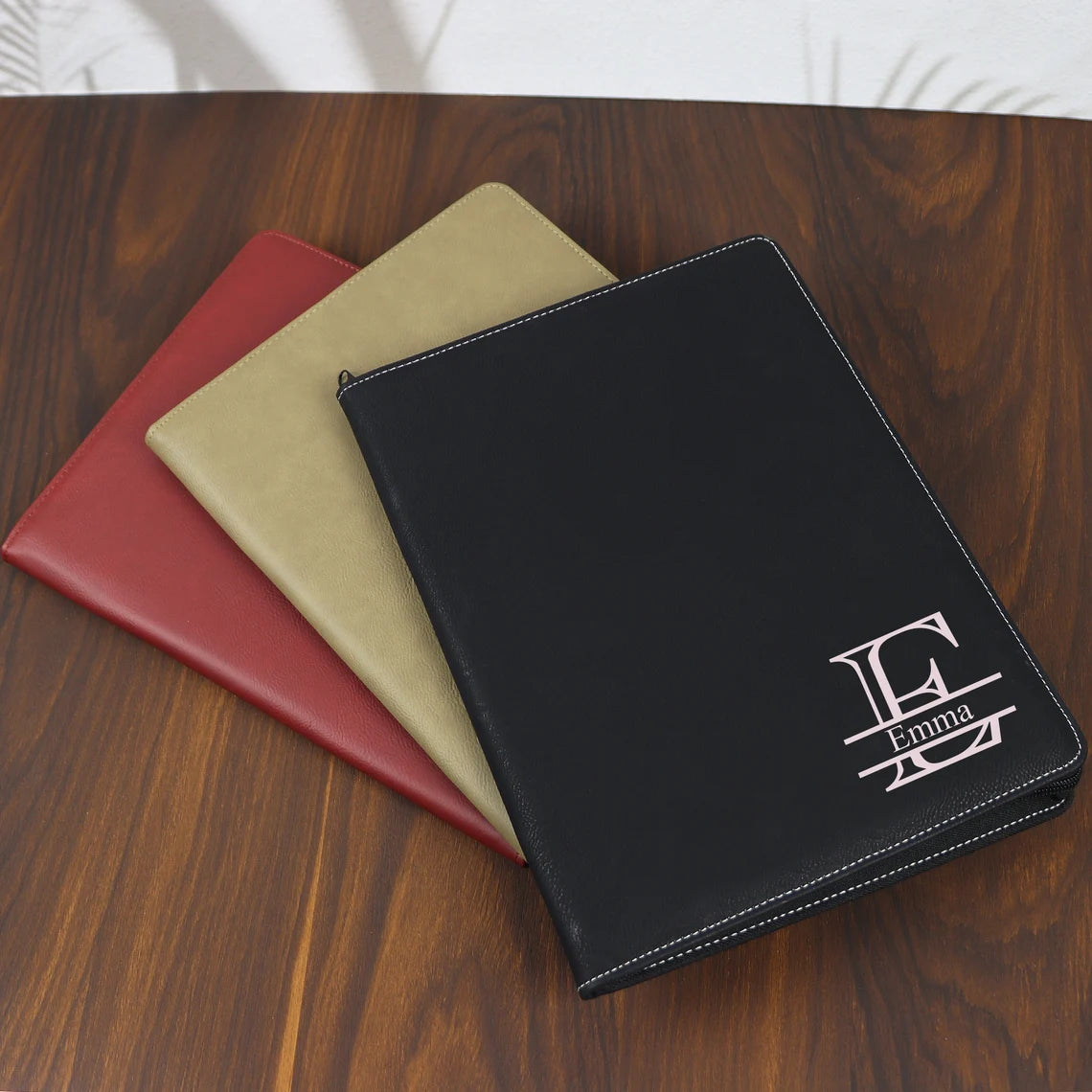Personalized Refillable Portfolio, Custom Portfolio With Zipper, Custom Leather Portfolio, Personalized Padfolio, Business Gift, Phd Gift Cambodia