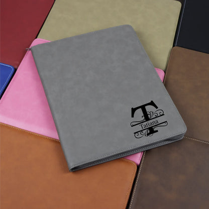 Personalized Refillable Portfolio, Custom Portfolio With Zipper, Custom Leather Portfolio, Personalized Padfolio, Business Gift, Phd Gift Cambodia