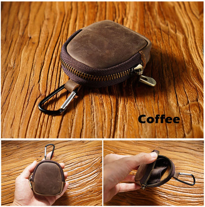 Personalized Small Leather Pouch for Women, Small Earphone Case, Leather Coin Pouch with Zipper, Mini Waist Bag Fanny Pack for Men Cambodia
