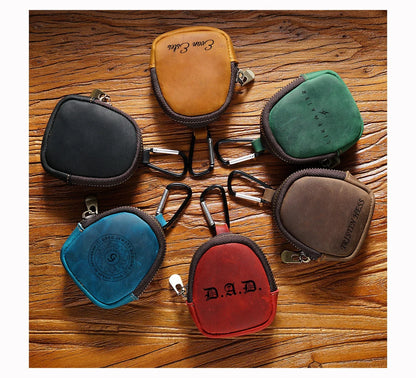Personalized Small Leather Pouch for Women, Small Earphone Case, Leather Coin Pouch with Zipper, Mini Waist Bag Fanny Pack for Men Cambodia
