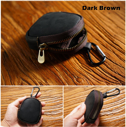 Personalized Small Leather Pouch for Women, Small Earphone Case, Leather Coin Pouch with Zipper, Mini Waist Bag Fanny Pack for Men Cambodia