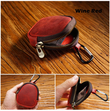 Personalized Small Leather Pouch for Women, Small Earphone Case, Leather Coin Pouch with Zipper, Mini Waist Bag Fanny Pack for Men Cambodia