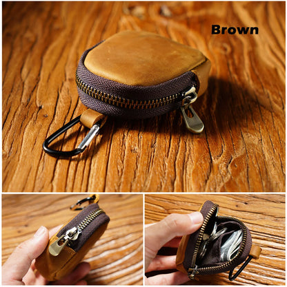 Personalized Small Leather Pouch for Women, Small Earphone Case, Leather Coin Pouch with Zipper, Mini Waist Bag Fanny Pack for Men Cambodia