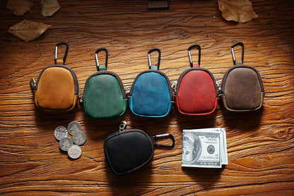 Personalized Small Leather Pouch for Women, Small Earphone Case, Leather Coin Pouch with Zipper, Mini Waist Bag Fanny Pack for Men Cambodia