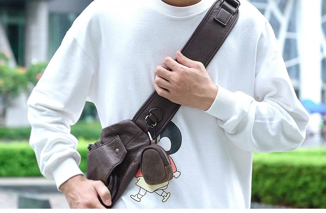 Personalized Small Leather Pouch for Women, Small Earphone Case, Leather Coin Pouch with Zipper, Mini Waist Bag Fanny Pack for Men Cambodia