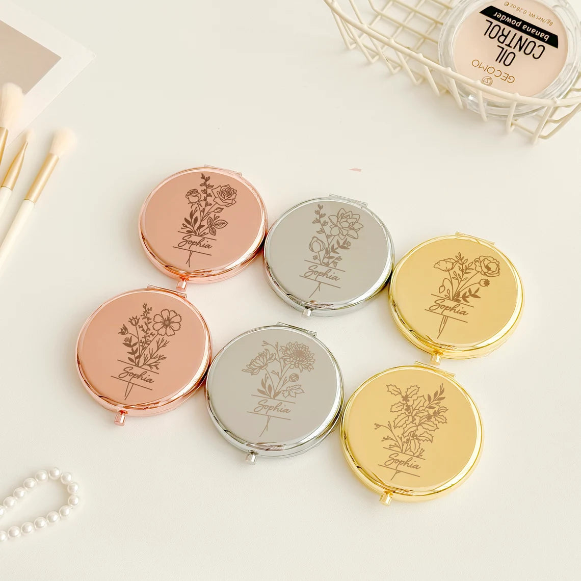 Personalized Compact Mirror, Custom Name Gift, Bridesmaid Gifts,wedding gift, Bridal Shower Gifts, Wedding Gifts, Engraved Pocket Mirror for Mother Cambodia