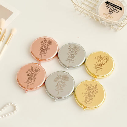 Personalized Compact Mirror, Custom Name Gift, Bridesmaid Gifts,wedding gift, Bridal Shower Gifts, Wedding Gifts, Engraved Pocket Mirror for Mother Cambodia