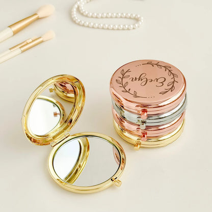Personalized Compact Mirror, Custom Name Gift, Bridesmaid Gifts,wedding gift, Bridal Shower Gifts, Wedding Gifts, Engraved Pocket Mirror for Mother Cambodia
