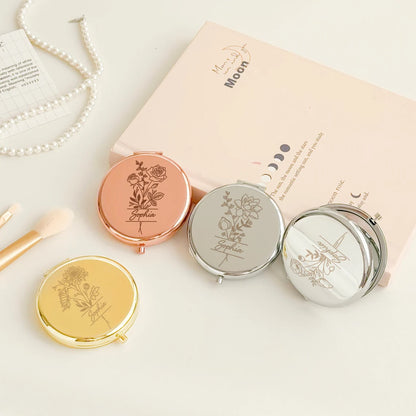 Personalized Compact Mirror, Custom Name Gift, Bridesmaid Gifts,wedding gift, Bridal Shower Gifts, Wedding Gifts, Engraved Pocket Mirror for Mother Cambodia
