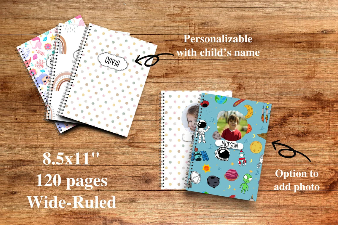 School Notebook, Back to School, Personalized Notebook for Kids, School Supplies, Custom Kid Notebook, Children's Journal, Cambodia
