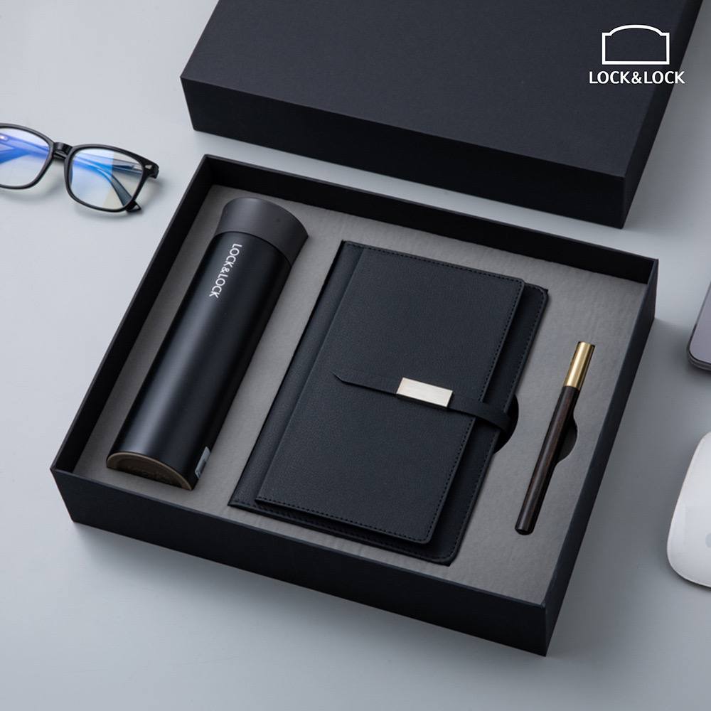 Custom logo/name/sticker Notebook with pen bottle set
