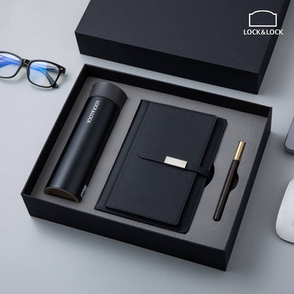 Custom logo/name/sticker Notebook with pen bottle set