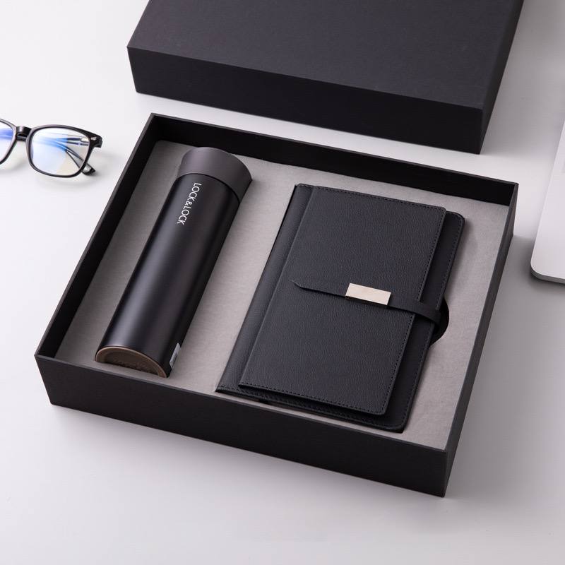 Custom logo/name/sticker Notebook with pen bottle set