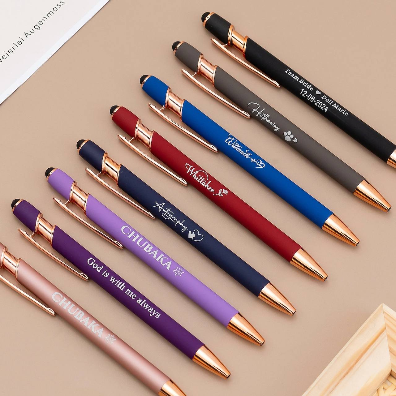 Custom logo/name/sticker colorful pen with gift box Cambodia