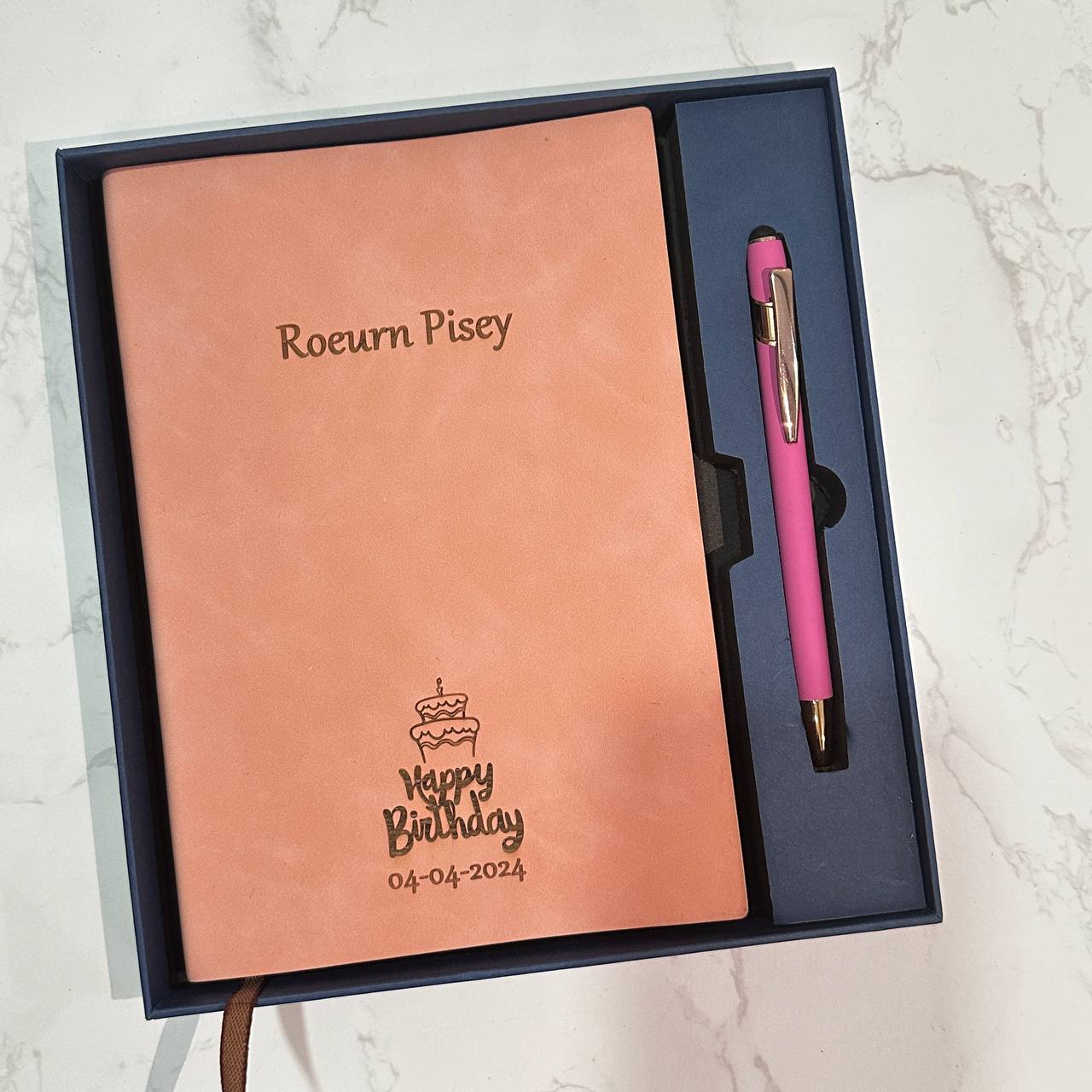 Custom logo/name/sticker notebook and pen set Cambodia
