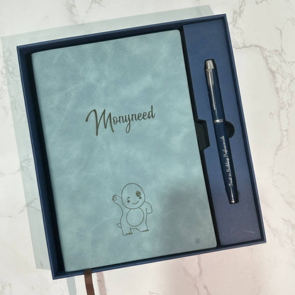 Custom logo/name/sticker notebook and pen set Cambodia