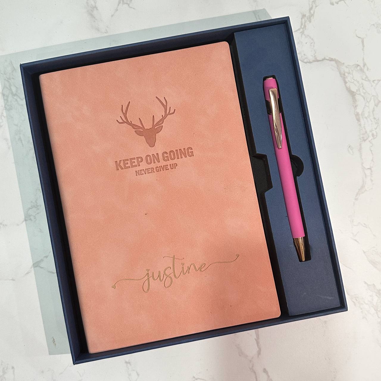 Custom logo/name/sticker notebook and pen set Cambodia