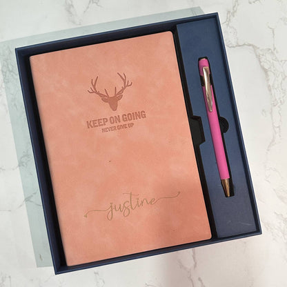 Custom logo/name/sticker notebook and pen set Cambodia