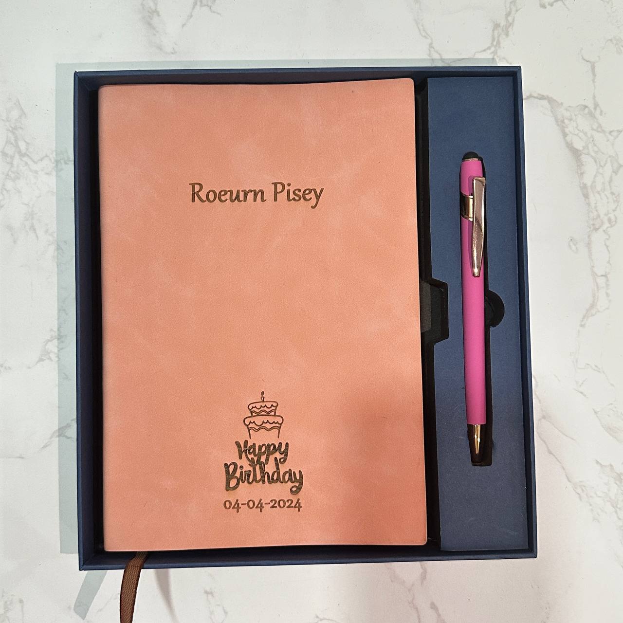 Custom logo/name/sticker notebook and pen set Cambodia