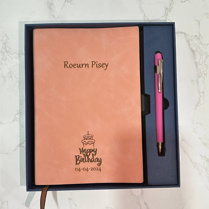Custom logo/name/sticker notebook and pen set Cambodia