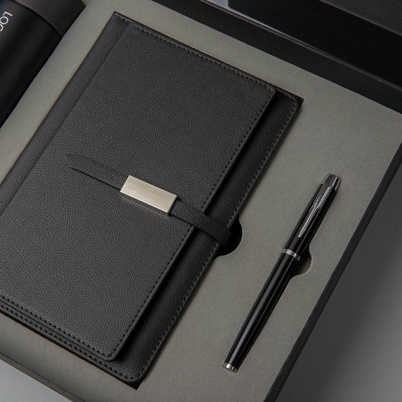 Custom logo/name/sticker Notebook with pen bottle set
