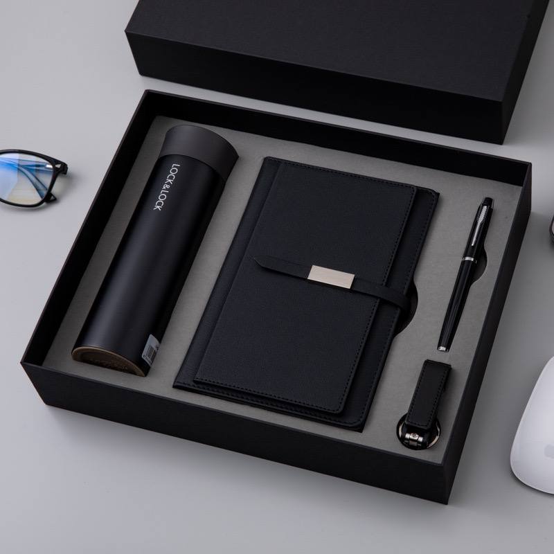 Custom logo/name/sticker Notebook with pen bottle set
