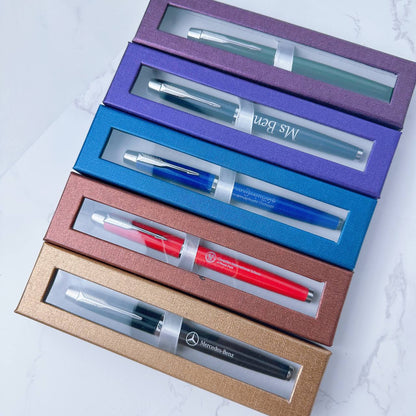 Custom logo/name/sticker pen set/fountain pen set
