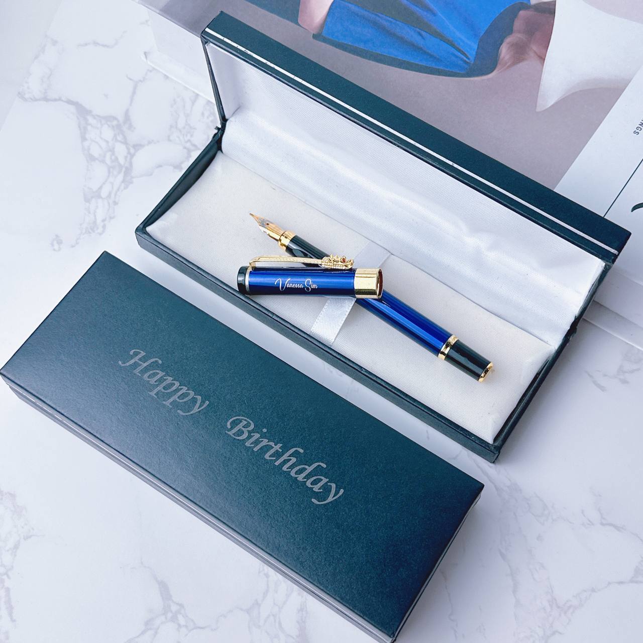 Custom logo/name/sticker pen set/fountain pen set