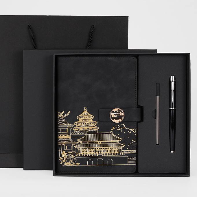 Custom logo/name/sticker Notebook with pen set