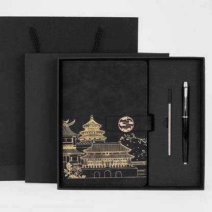 Custom logo/name/sticker Notebook with pen set