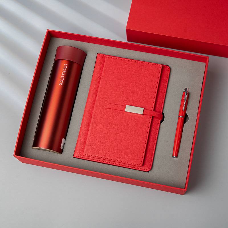 Custom logo/name/sticker Notebook with pen bottle set