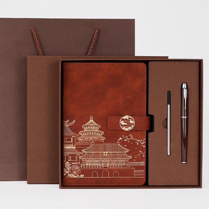 Custom logo/name/sticker Notebook with pen set