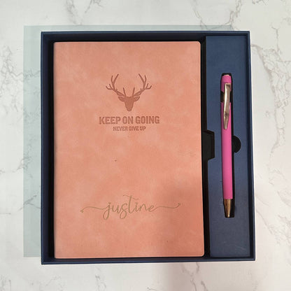 Custom logo/name/sticker notebook and pen set Cambodia