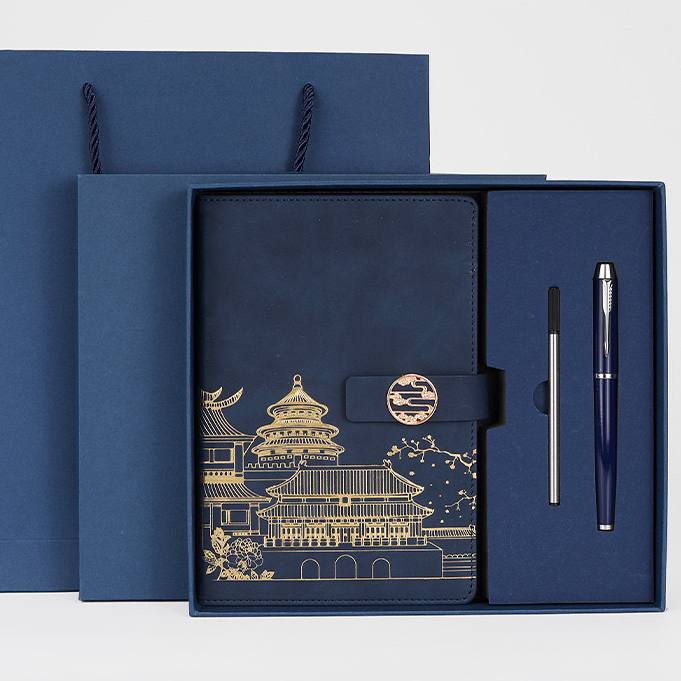 Custom logo/name/sticker Notebook with pen set
